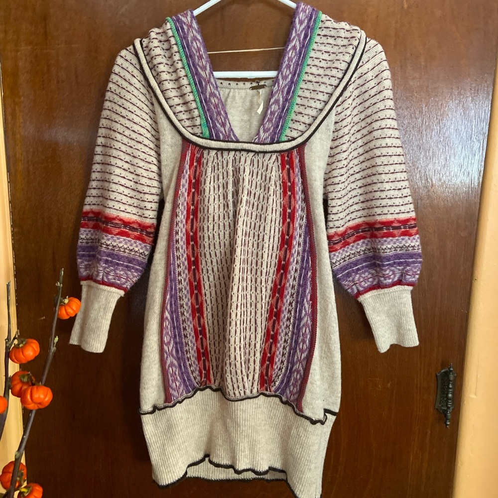 Free People Knit Wool Hoodie/Sweater💜 Size S/M